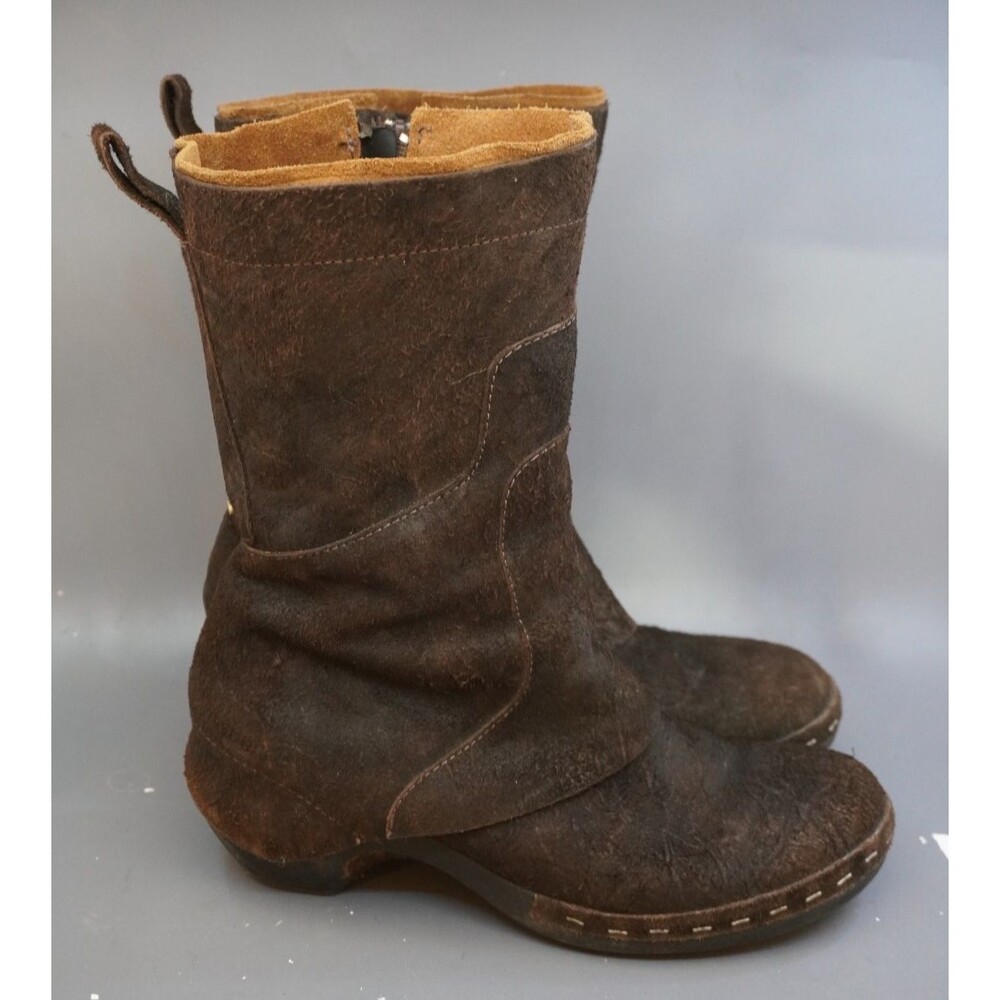 Merrell Espresso Clog Mid-Calf Boots J56072 Women's Size 11 Zip Brown Leather